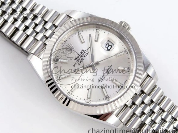 MiroTime 0331 Neat DateJust 41 126334 C+F 1:1 Best Edition 904L Steel Silver Dial on SS Jubilee Bracelet VR 1389